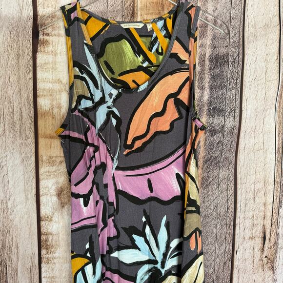 Soft Surroundings Jolyn Dress Maxi Tropical Multi Leaf Nature Medium Sleeveless - Picture 3 of 8